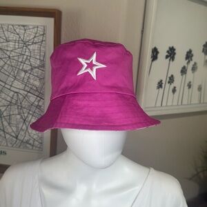 American Girl Star Bucket hat, pink, reversible, one size